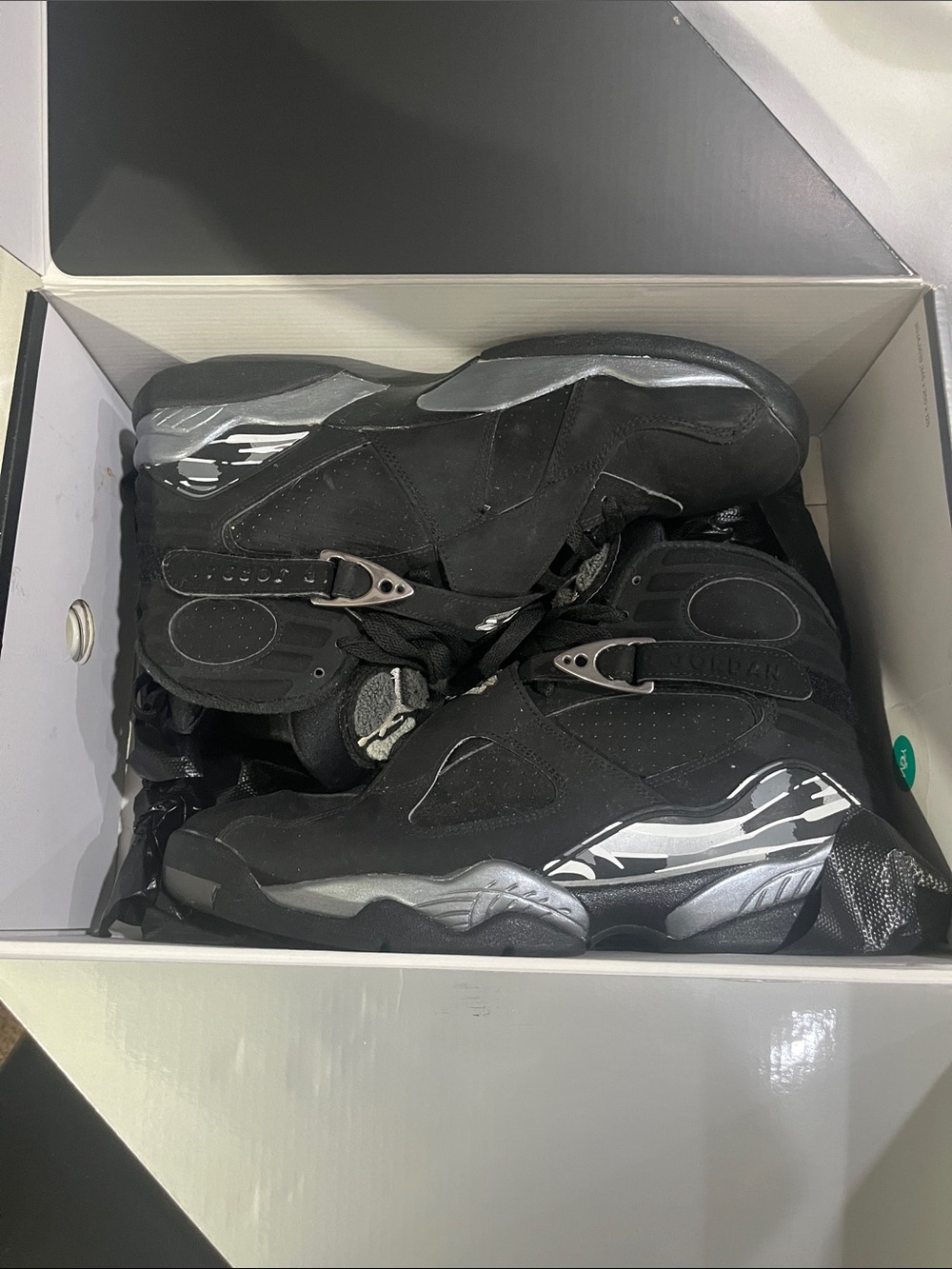 Nike Air Jordan 8 Retro Chrome sneakers.